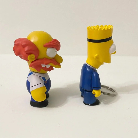 Lot of 6 The Simpsons Toys Keychains Bart Krusty the Clown Maggie Groundskeeper - Picture 11 of 16